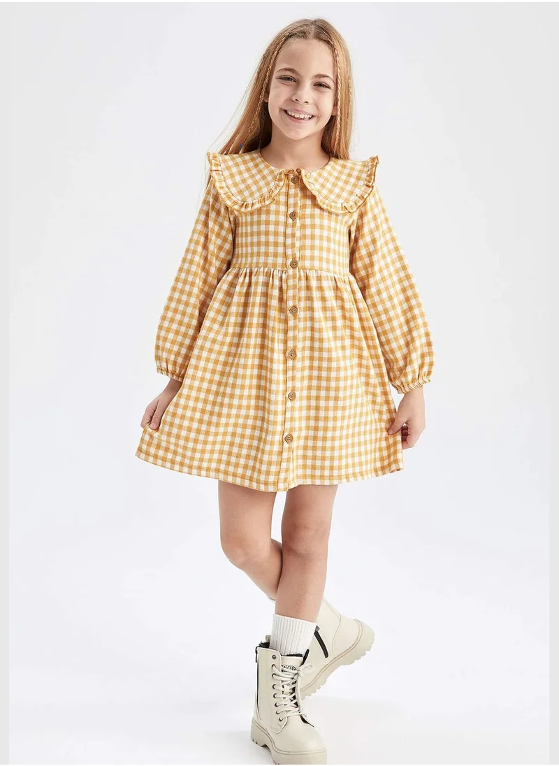 DeFacto Frilled Neck Woven Dress