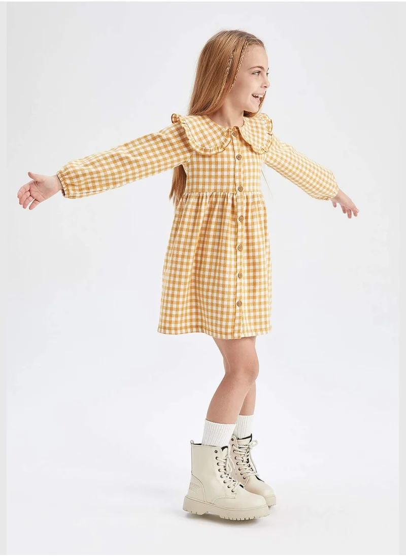 DeFacto Frilled Neck Woven Dress