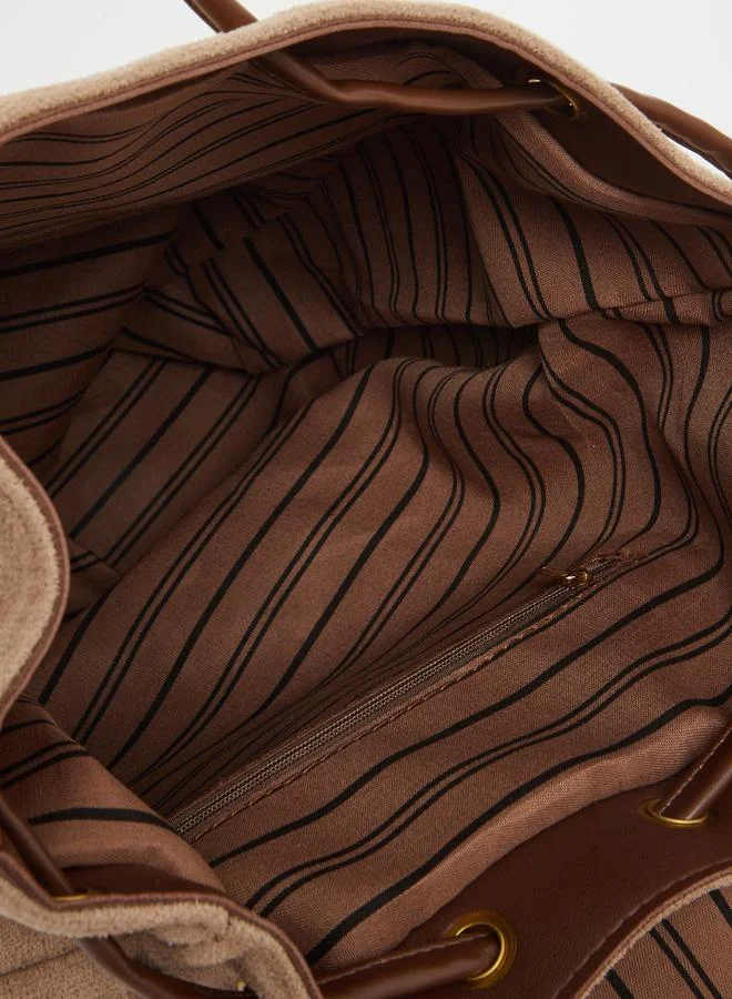 ستايلي حقيبة ظهر Styli بمشبك مخلب وحواف متباينة مع رباط سحب