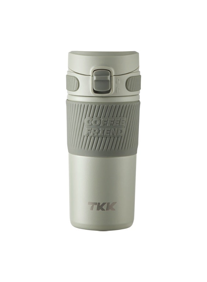 TKK 450ml Stainless Steel Coffee thermos 316 with Anti Scalding Silicone Head Case Keep Temperature for 6 to 12 Hours | Green - Image 2