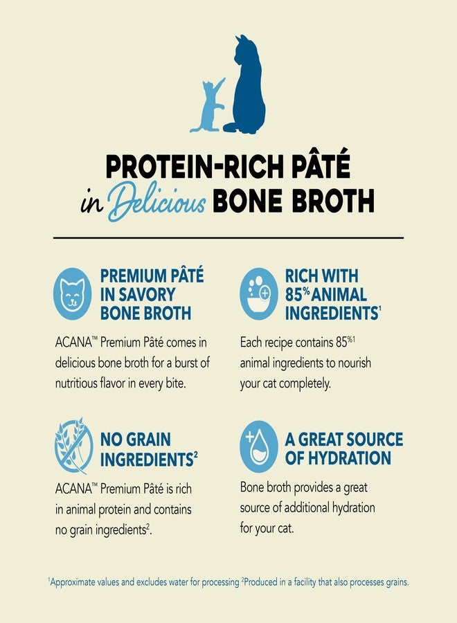 (أسنى) طعام القطط الرطب الممتاز ACANA بنكهة مرق العظام، عبوة متنوعة: سيرف آند تيرف - لحم بقري ودجاج وتونة + وصفات تونة ودجاج، علب 3 أونصة (12 علبة، 6 علب من كل نوع) - Image 4