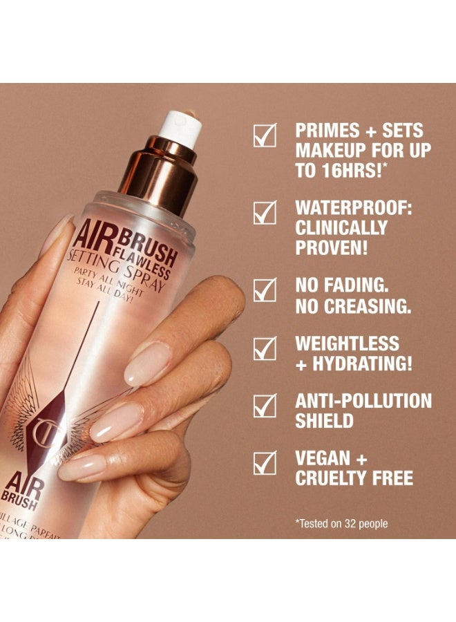 شارلوت تلبوري irbrush Flawless Setting Spray - مجموعة هدايا أساسية - ضباب فائق الدقة لتنظيم المكياج والمكياج - مثالية للتزاوج مع غيرها من العناية بالبشرة والمكياج المفضلة - Image 4