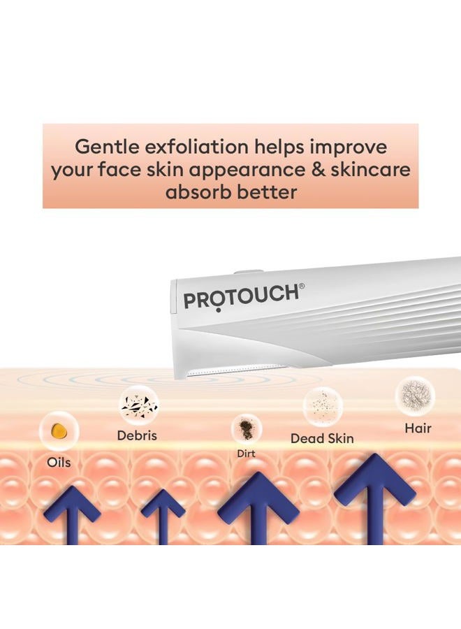 ProTouch Electric Dermaplaning Device | Beauty Tool | 2 in 1 Eyebrow & Face Hair Remover with Gentle Exfoliation | Quick, Painless, Smoother & Glowing Skin | 3 Attachment | Easy & Safe to Use - Image 5