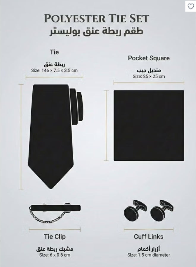 Hiras Fashionable Stripes Necktie Suit Gift Box Set, Formal Tie Set for Men（Tie, Pocket Square, Cufflinks, Tie Clip Set )-Modern Style - Image 3