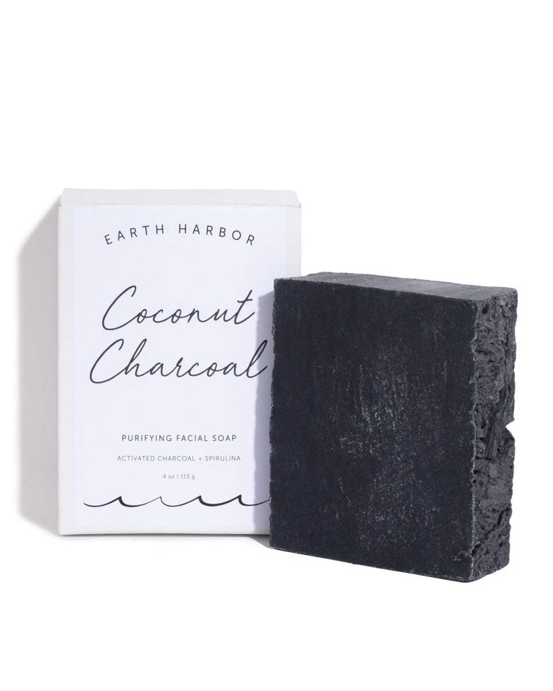 Earth Harbor | COCONUT CHARCOAL Purifying Facial Soap | 100% Botanical + Zero-Waste + No Synthetics | Activated Charcoal & Spirulina - Image 1