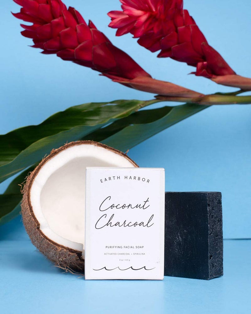 Earth Harbor | COCONUT CHARCOAL Purifying Facial Soap | 100% Botanical + Zero-Waste + No Synthetics | Activated Charcoal & Spirulina - Image 4