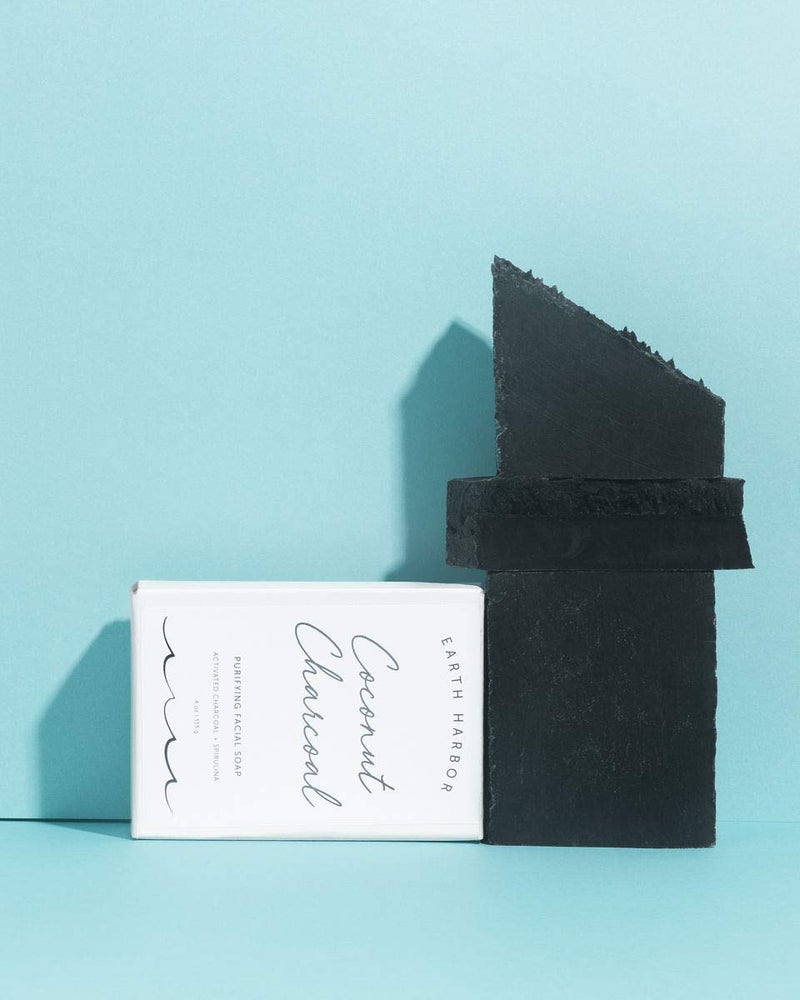 Earth Harbor | COCONUT CHARCOAL Purifying Facial Soap | 100% Botanical + Zero-Waste + No Synthetics | Activated Charcoal & Spirulina - Image 3