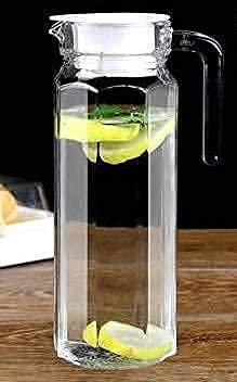 HAPPY BORN Italian Glass jug Pitcher with with lid iced Tea Pitcher Water jug hot Cold Water ice Tea Wine Milk and Juice Beverage Carafes 11 LTR - Image 1