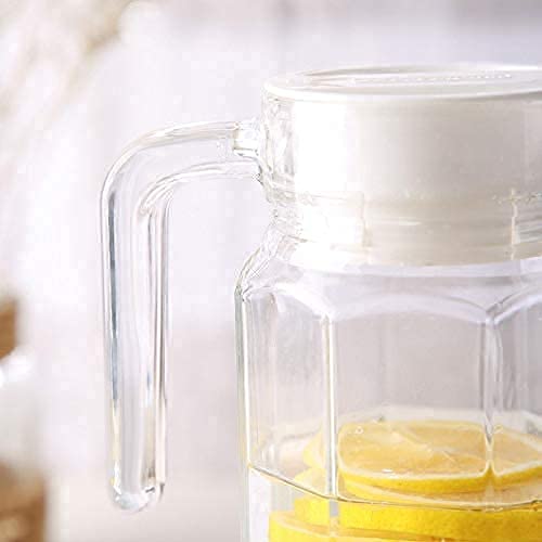 HAPPY BORN Italian Glass jug Pitcher with with lid iced Tea Pitcher Water jug hot Cold Water ice Tea Wine Milk and Juice Beverage Carafes 11 LTR - Image 4