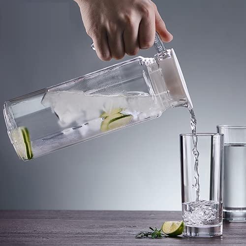 HAPPY BORN Italian Glass jug Pitcher with with lid iced Tea Pitcher Water jug hot Cold Water ice Tea Wine Milk and Juice Beverage Carafes 11 LTR - Image 5