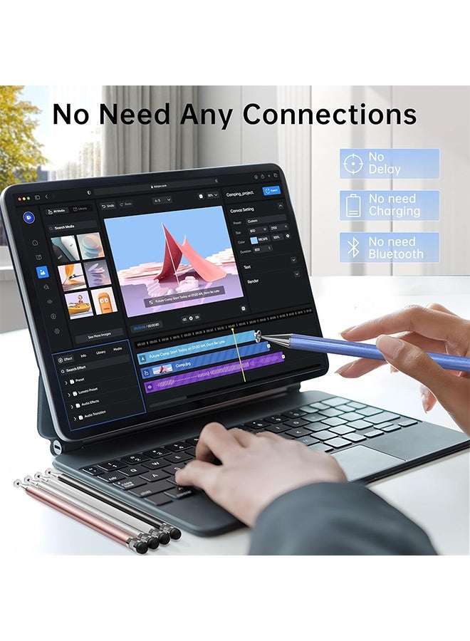 Gecomo 5 PCS Digital Pens, 2-in-1 Stylus Pen for Touch Screen, Suitable for iPhone/ipad/Android Tablets, Compatible with All Touch Screens - Image 5