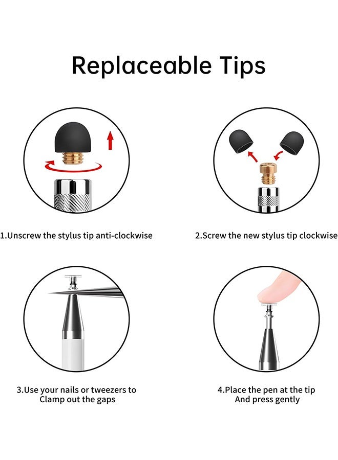 Gecomo 5 PCS Digital Pens, 2-in-1 Stylus Pen for Touch Screen, Suitable for iPhone/ipad/Android Tablets, Compatible with All Touch Screens - Image 3