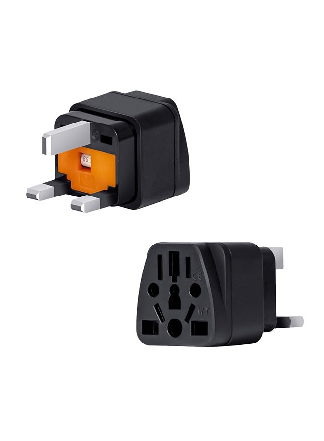 GNAFOTU 2-Pack UK Travel Plug Adapter 13A with Fuse Travel Power Adapter Converter Plug,EU/UK/US/AU/CN/JP//Asia/Italy/Brazil TO UK,for Business Trip Holiday Hotel Airport (Black) - Image 1