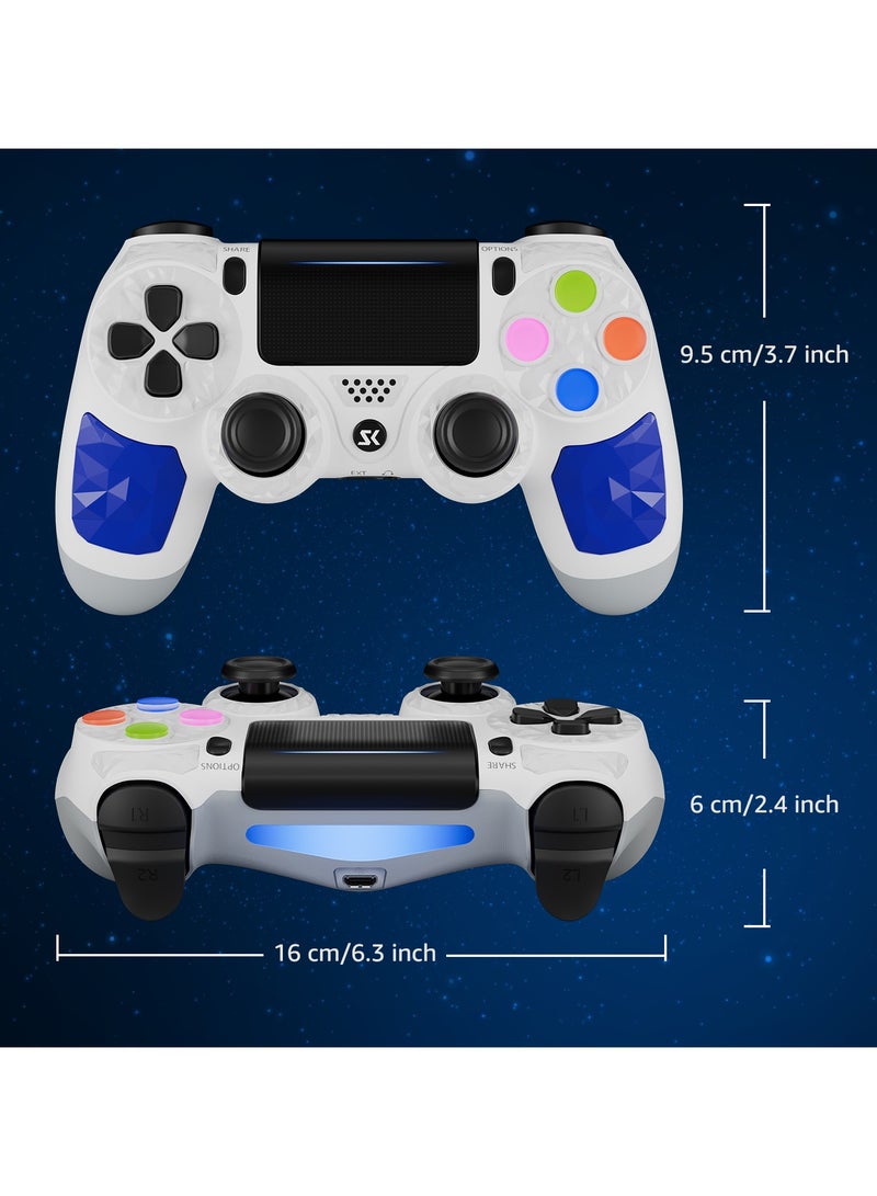 Controller for PS4, Wireless Controller Compatible with PlayStation4/3/PS3/PS4/Android/PC/iOS, PS4 Joystick with Touch Panel, Six Axis Gyroscope,White - Image 2