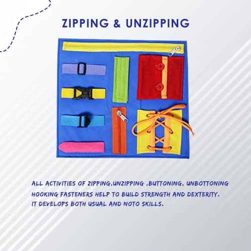 Toodles Learnings Zipping & Unzipping Skill Development | Learning Bag with Buckles | Zippers & Snaps | Develop Fine Motor Skills - Kids Toy Gift for 2 to 5 Year Old Kids | Multicolor - Image 2