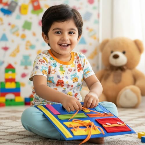 Toodles Learnings Zipping & Unzipping Skill Development | Learning Bag with Buckles | Zippers & Snaps | Develop Fine Motor Skills - Kids Toy Gift for 2 to 5 Year Old Kids | Multicolor - Image 4