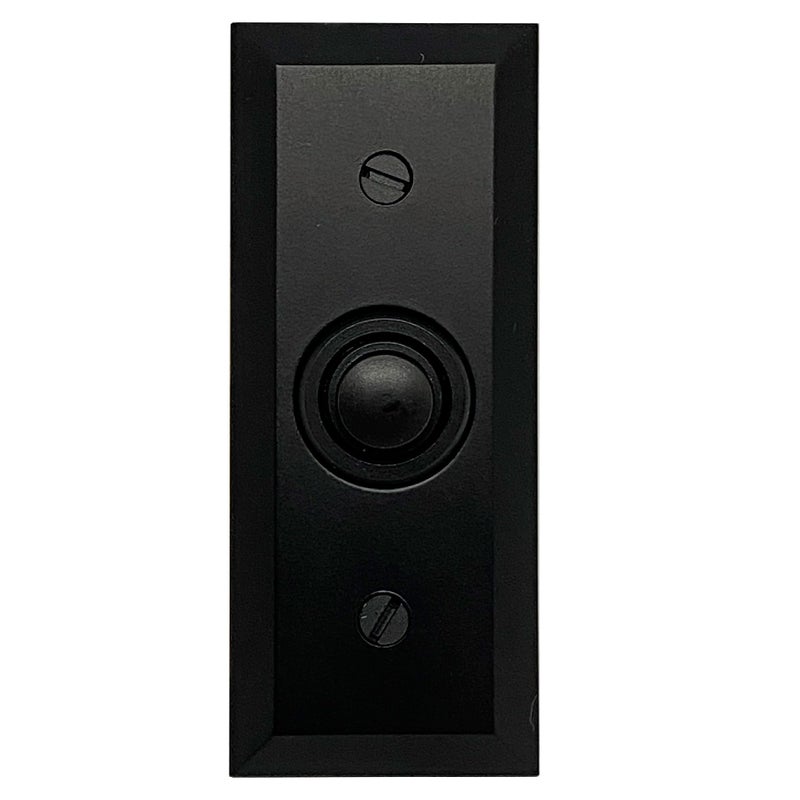 Newhouse Hardware Rectangular Recessed Wired Metal Doorbell Button in Black BT6BV Rectangular Push Button for Doorbell Chime Buzzer or Ringer Door Bell Button Only Buzzer Button with Beveled Edges - Image 2
