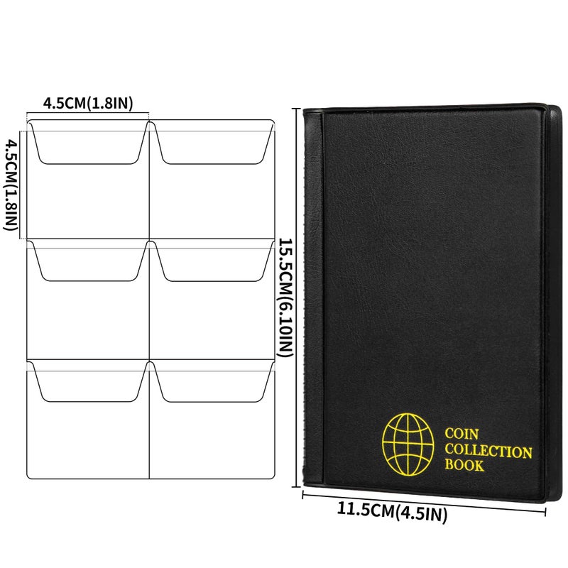 OSOPOLA Coin Storage Album - 60 Pockets Coin Collecting Holder for Collectors Black CS3906 - Image 2