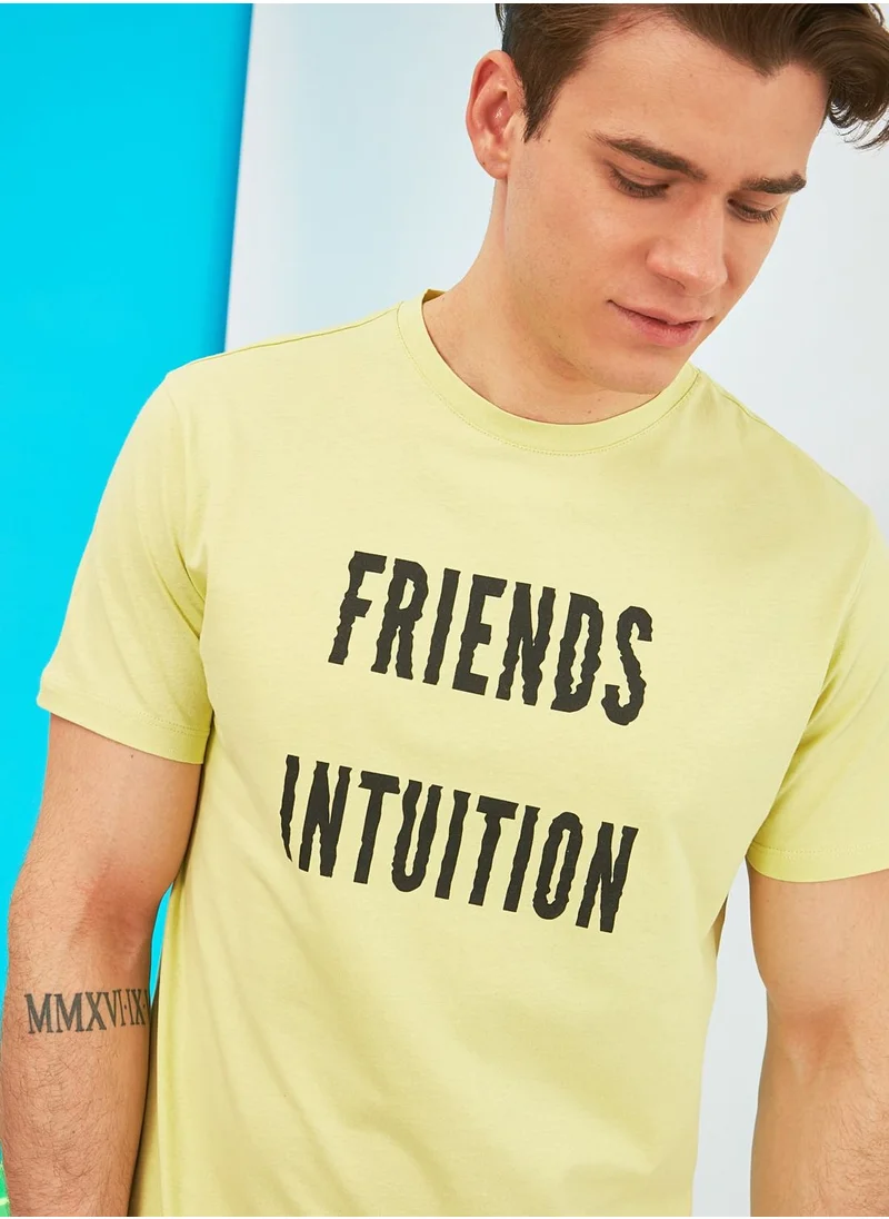 trendyol Oversize Printed Crew Neck T-Shirt