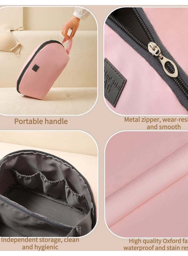 Excefore Travel Underwear Organizer Bag, Portable Bra and Lingerie Storage Pouch with Liner, Large Packing Cube for Underwear, Socks, Cosmetic, and More - Ideal for Travel and Home Use (Pink) - Image 4