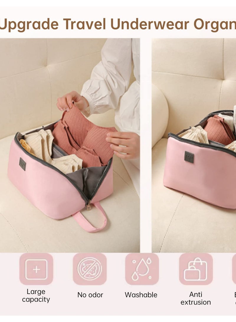 Excefore Travel Underwear Organizer Bag, Portable Bra and Lingerie Storage Pouch with Liner, Large Packing Cube for Underwear, Socks, Cosmetic, and More - Ideal for Travel and Home Use (Pink) - Image 5