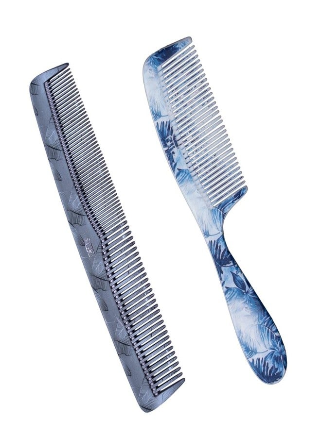 ليلي مجموعة مشط ليلي النسائي ذو المقبض الطويل المطبوع والأسنان الدقيقة مع أمشاط تصفيف الشعر، قطعتان، متعدد الألوان - Image 2