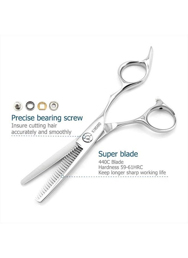 KINSARO - Barber Scissors Hair Thinning Scissors 5.75 Inch Hair Shears Professional Hair Scissors Sharp Hair Thinning Shears Convex Razor Edge 440c Barber Shears KINSARO - Image 1