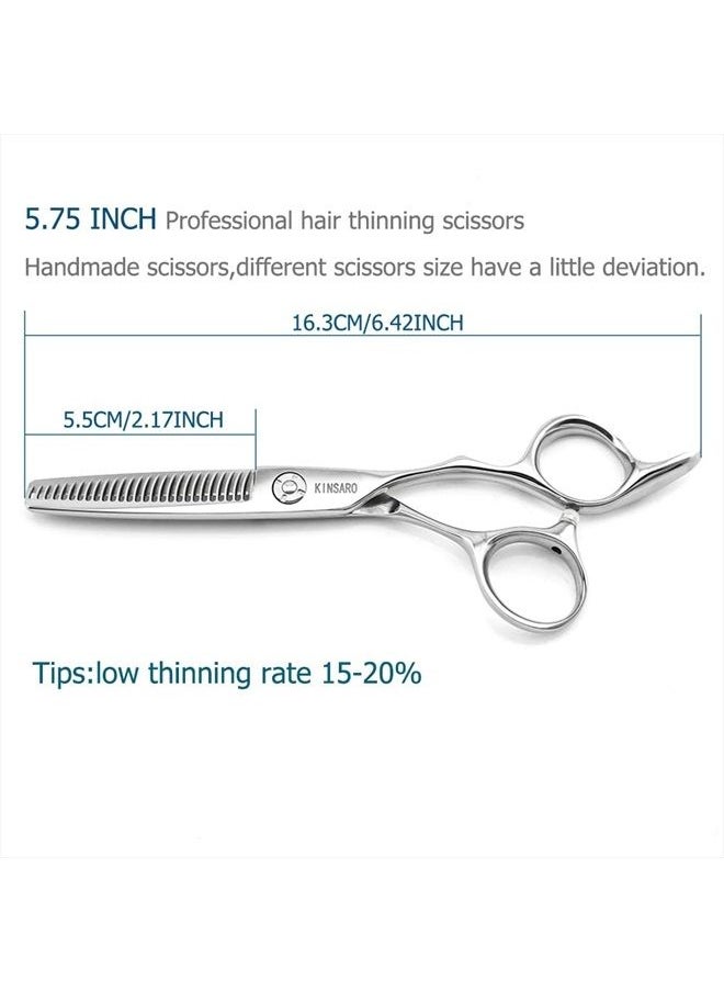 KINSARO - Barber Scissors Hair Thinning Scissors 5.75 Inch Hair Shears Professional Hair Scissors Sharp Hair Thinning Shears Convex Razor Edge 440c Barber Shears KINSARO - Image 1
