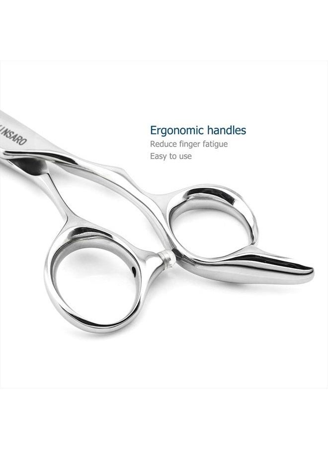 KINSARO - Barber Scissors Hair Thinning Scissors 5.75 Inch Hair Shears Professional Hair Scissors Sharp Hair Thinning Shears Convex Razor Edge 440c Barber Shears KINSARO - Image 1