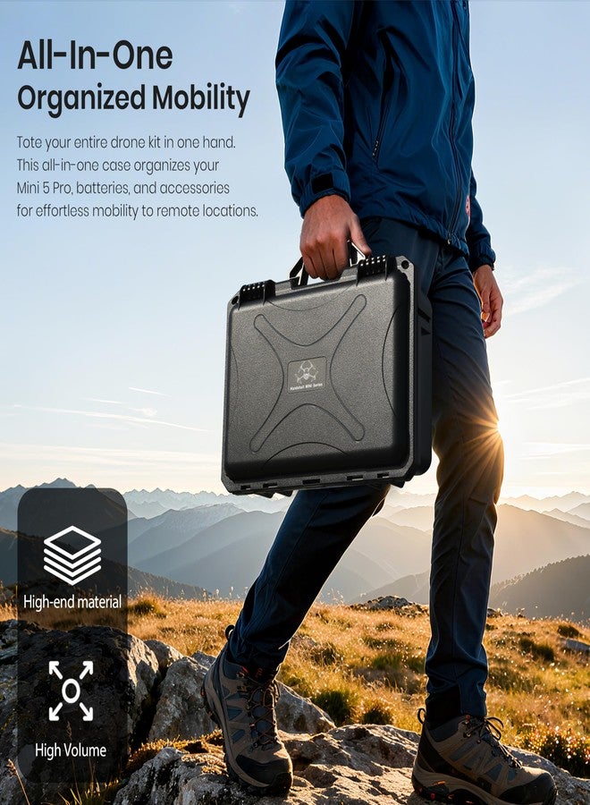 STARTRC Dual Layer Waterproof Hard Carrying Case Dual Layer for DJI Mini 5 Pro/4 Pro/3/3 Pro & Accessories - Compatible with RC-N/RC2 Controllers - Image 5