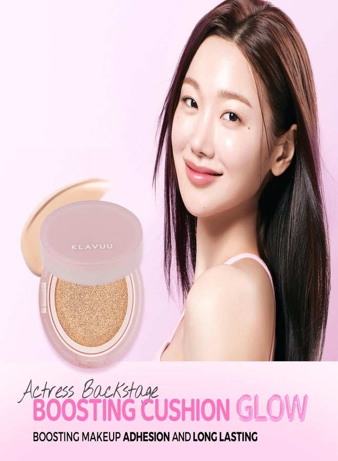 KLAVUU Actress Backstage Boosting Cushion Glow #23 Rich Ivory - Korean Cushion Foundation for Dry Skin, Long-Lasting Hydrating Coverage, Natural Dewy Glow, Smooth Glass Skin Effect, No Caking - Image 2