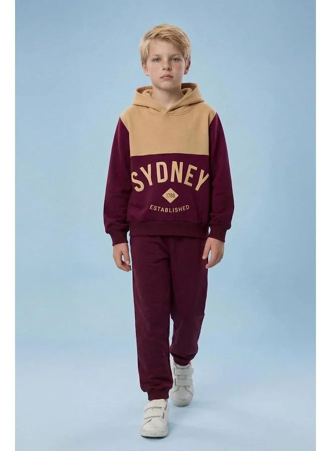 Perendi Boys' Print-Detail Hooded Winter Tracksuit.