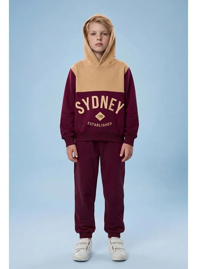 Perendi Boys' Print-Detail Hooded Winter Tracksuit.