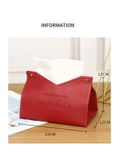 Ssovi Leather Tissue Box Creative Simple Fashion Printing Storage Box Home Living Room Bedroom Car Hotel Decoration Paper Box 12cm*13cm*19cm  - Image 4
