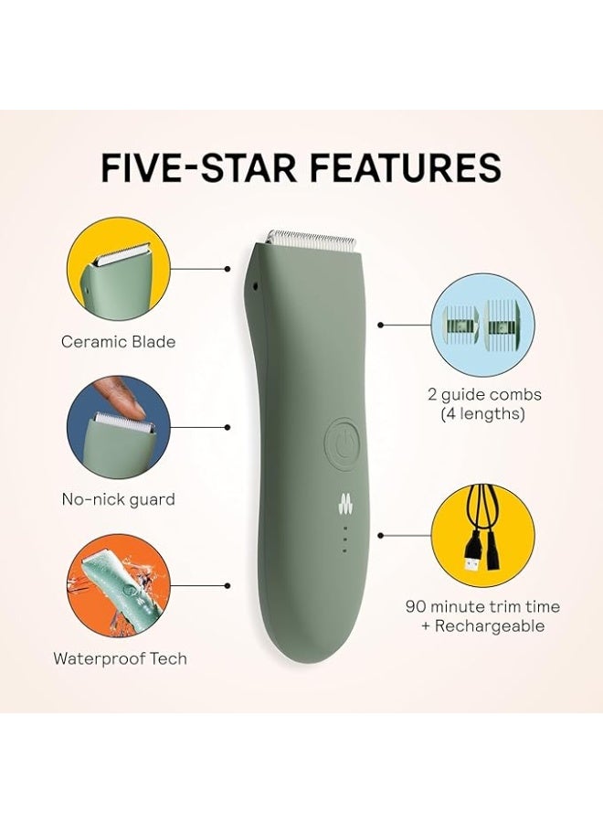 Meridian The Trimmer for Men | Waterproof Electric Body & Groin Trimmer with Ceramic Blade | USB Rechargeable Cordless Groomer | 90-Min Battery Life - Image 3