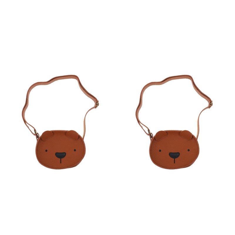 2 pcs Cartoon Bear Crossbody Bag Lovely Animal Shaped Single-shoulder Bag for Kids - Image 1