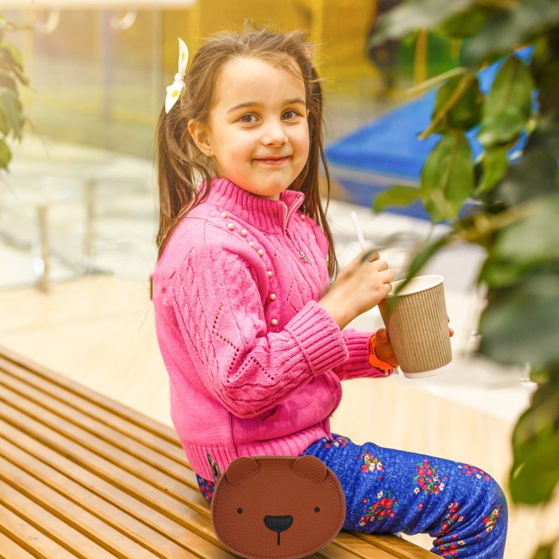 2 pcs Cartoon Bear Crossbody Bag Lovely Animal Shaped Single-shoulder Bag for Kids - Image 2