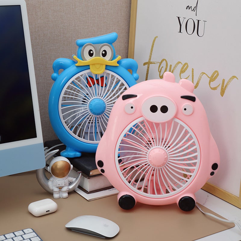 Zhongzhe Cartoon Electric Fan Desktop Rotating Leaf Fan Student Dormitory Mini Fan Silent Household Table Fan Dropshipping - Image 5