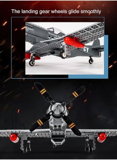 M MIAOYAN Military Fighter P-51 Fighter Mustang Air Force Building Blocks Set Compatible with LEGO Small Bricks Educational Toys (258 Pieces) - Building and Military Toy Gifts for Kids and Adults  - Image 4