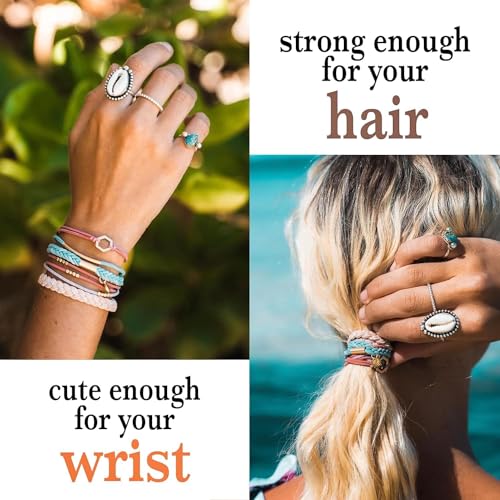 K'lani K’lani Hair Tie Bracelets for Women - Elastic Hair Bands That Double as Stylish Jewelry, Strong Hold Ponytail Holders - Gift for Birthdays & Special Occasions | Mother/Daughter - Set - Image 3
