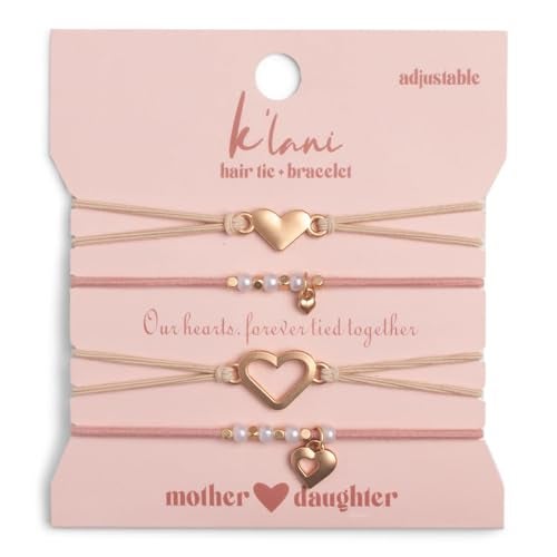 K'lani K’lani Hair Tie Bracelets for Women - Elastic Hair Bands That Double as Stylish Jewelry, Strong Hold Ponytail Holders - Gift for Birthdays & Special Occasions | Mother/Daughter - Set - Image 1