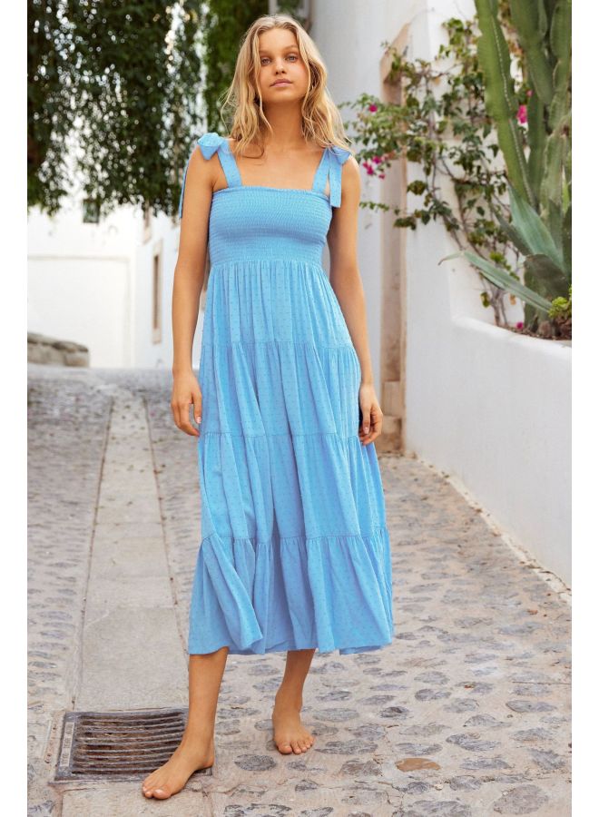 SPRING Summer New Style Elegant Strappy Tie Tube Top Large Skirt Dress Women - Image 1