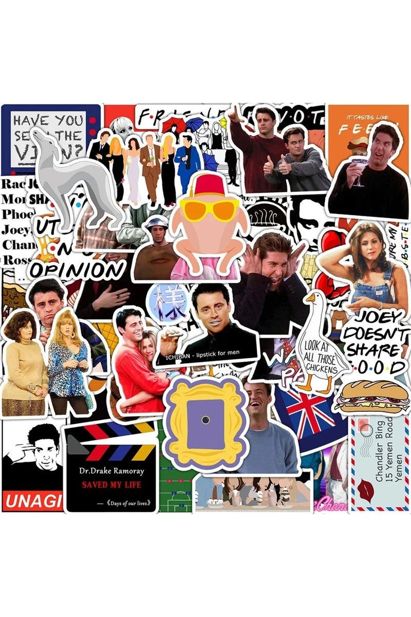 إيروريكس 50 قطعة، 10/30/50 قطعة، ملصقات مسلسل الأصدقاء الكلاسيكي، للسيارة، الدراجة النارية، حقائب السفر، الجيتار، الثلاجة، الكمبيوتر المحمول