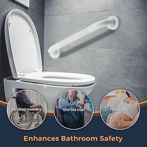 Ravinte Hardware Grab Bars for Shower 2 Pack 16Inch Anti Slip Shower Handles for Elderly Safety Shower Grab Bar Stainless Steel Handicap Grab Bars for Bathroom White 1 Diameter - Image 3