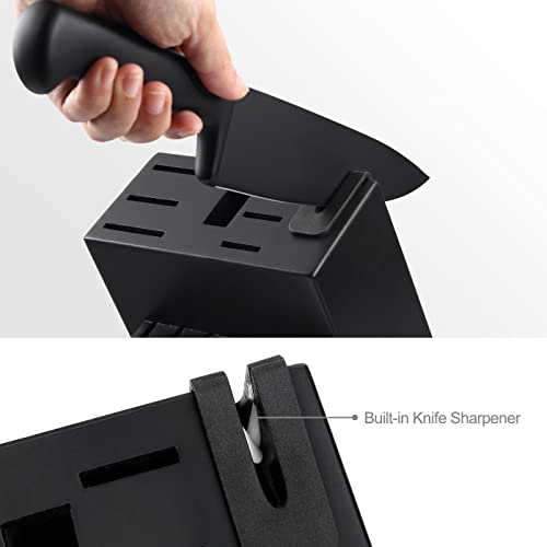 McCook® Premium Black Knife Sets,German Stainless Steel Kitchen Knives Block Set with Built-in Sharpener - Image 3