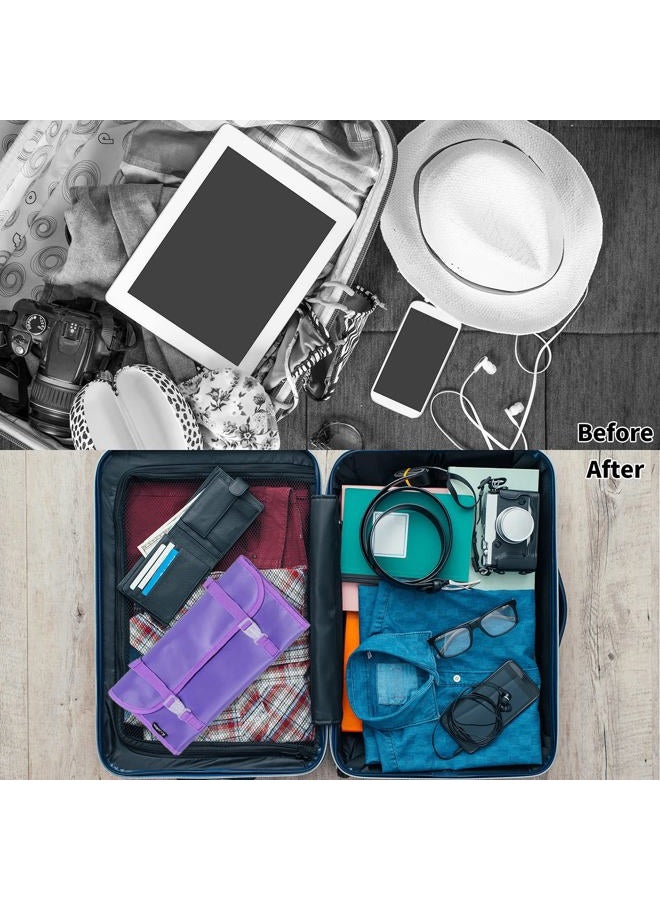 WODISON Foldable Clear Hanging Travel Toiletry Bag Cosmetic Organizer Storage Purple - Image 4