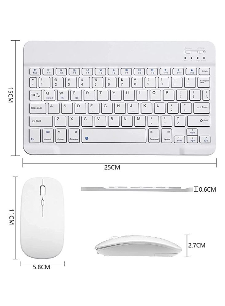 Arabic and English Bluetooth Keyboard and Mouse Combo Ultra-Slim Portable Compact Wireless Mouse Keyboard Set for IOS Android Windows Tablet Phone iPhone iPad Pro Air Mini - Image 4