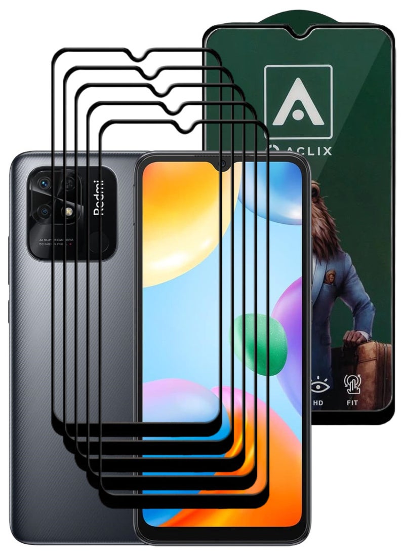 ACLIX 5 Pieces Antistatic ESD Dustproof Premium Quality High Definition Tempered Glass Screen Protector Designed For Xiaomi Redmi 10C - Image 1