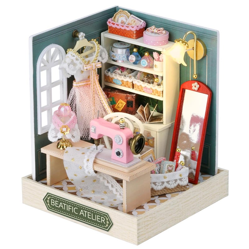 Kisoy Dollhouse Miniature with Furniture Kit DIY 3D Wooden DIY House Kit with Dust CoverHandmade Tiny House Toys for Teens Adults Gift Beatific Atelier - Image 3