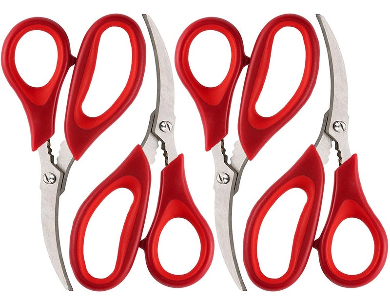 TORINALITAL Kitchen Seafood Scissor for Crab Legs, 4 Pack Crab Leg Lobster Shell Cracker, Lobster Shrimp Crayfish Crawfish Scissors Fish Scissors, Seafood Crab Legs Crackers and Tools - Image 1